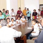 Crianças fazem reunião no gabinete do prefeito  - Agência Aracaju de Notícias  foto:Wellington Barreto  .
