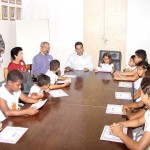 Crianças fazem reunião no gabinete do prefeito  - Agência Aracaju de Notícias  foto:Wellington Barreto  .
