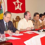 Prefeito de Aracaju participa da entrevista coletiva de José Dirceu e Zé Eduardo - Fotos: Márcio Dantas  Agência Aracaju de Notícias