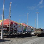 Prefeitura monta telão no mercado para transmitir jogo do Brasil durante o Forró Caju - Fotos: Márcio Dantas  Agência Aracaju de Notícias