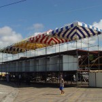 Prefeitura monta telão no mercado para transmitir jogo do Brasil durante o Forró Caju - Fotos: Márcio Dantas  Agência Aracaju de Notícias