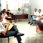 Entidades envolvidas na organização do Carnaju 2003 fazem ajustes finais para a festa - Fotos: Abmael Eduardo  AAN