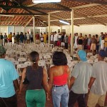 Excatadores da lixeira do Santa Maria participam de curso - Excatadores na primeira aula do curso