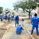 Obra de urbanização da praça Maria Quitéria segue em ritmo acelerado - A urbanização da praça Maria Quitéria oferecerá uma nova opção de lazer ao 18 do Forte