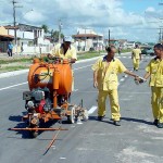 SMTT realiza serviços de sinalização da avenida São Paulo - Fotos: Lindivaldo Ribeiro  AAN  Clique na foto e amplie