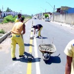 Avenida São Paulo ganha sinalização horizontal e ciclovia - Fotos: Márcio Dantas  AAN  Clique na foto e amplie
