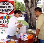 Troca de ingressos do PréCaju rendeu mais de 8 toneladas de alimentos em apenas dois dias - Foto: Wellington Barreto