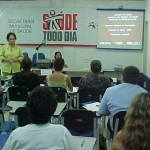 Secretaria de Saúde se prepara para a Campanha Nacional de Vacinação do Idoso - Reunião no auditório da SMS