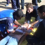 Equipe do Samu realiza treinamento de resgate nas arquibancadas do PréCaju - Simulado na área do Précaju