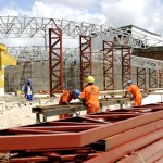 Mercado setorial do Bugio começa a ganhar moderna estrutura metálica - Fotos: Wellington Barreto