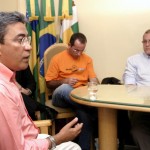 Prefeito e vice reafirmam boa relação da PMA com a Câmara de Vereadores em visita ao novo presidente - Fotos: Márcio Dantas