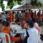 Café da manhã marca homenagem ao Dia do Gari - Manhã de descontração no Parque da Sementeira