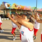 Integrantes do Clube das Mães participam de Aulão de ginástica no bairro Santos Dumont - Fotos: Silvio Rocha