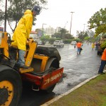 Emurb trabalha no recapeamento da avenida Beira Mar - Fotos: Silvio Rocha