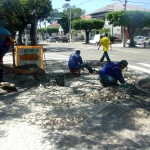 Emurb inicia recuperação do pavimento da Praça Camerino - Fotos: Meme Rocha