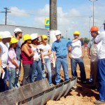 Instituições de ensino levam alunos para visitar obras do viaduto do DIA - Alunos do Cefet