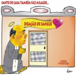 Hemolacen realiza campanha para estimular doações de sangue - Charge para a campanha feita pelo cartunista Álvaro