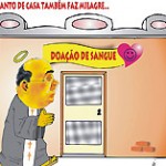 Hemolacen realiza campanha para estimular doações de sangue - Charge para a campanha feita pelo cartunista Álvaro