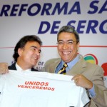 Governador e ministro anunciam medidas para ampliar os serviços de saúde - José Gomes Temporão e Marcelo Déda / Foto: Márcio Dantas/ASN