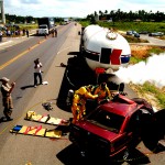 Samu participa de simulação de acidente com produto químico na BR101 - Foto: Edson Araujo