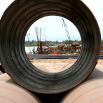 Ponte Joel Silveira: novo bloco do apoio será concretado nesta terça - Foto: Ascom/DER