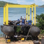Adutora do SemiÁrido: bomba de captação pronta para ser lançada ao rio - Foto: Ascom/Deso