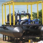 Adutora do SemiÁrido: bomba de captação pronta para ser lançada ao rio - Foto: Ascom/Deso