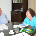 Governo e SBC definem últimos detalhes do XXIV Congresso Brasileiro de Cartografia - A secretária Lúcia Falcón e o presidente da SBC