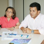 Governo e SBC definem últimos detalhes do XXIV Congresso Brasileiro de Cartografia - A secretária Lúcia Falcón e o presidente da SBC