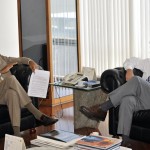 Déda reúnese com Temporão para reforçar aumento dos repasses à Saúde  - O governador Marcelo Déda em audiência com o ministro José Gomes Temporão