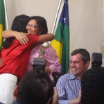 Déda participa da cerimônia de transmissão de cargo à primeiradama Eliane Aquino - A exsecretária da Inclusão e agora secretária adjunta Maria Luci
