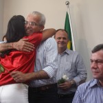 Déda participa da cerimônia de transmissão de cargo à primeiradama Eliane Aquino - A exsecretária da Inclusão e agora secretária adjunta Maria Luci