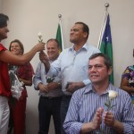 Déda participa da cerimônia de transmissão de cargo à primeiradama Eliane Aquino - A exsecretária da Inclusão e agora secretária adjunta Maria Luci