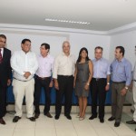 Sedetec representa Governo na posse da coordenadoria do Fórum Empresarial de SE - Composição da mesa durante a posse da nova coordenadoria do Fórum Empresarial de Sergipe / Fotos: Vieira Neto/Sedetec