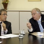 e o prefeito Edvaldo Nogueira durante reunião em Brasília  / Foto: Igo Estrela/Pixel Imagem