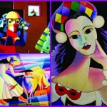 Artista plástica realiza sua primeira exposição no PMOC - Fotos: Noel Lino