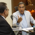 Governador recebe o conselheiro Carlos Alberto Sobral  - Fotos: Marco Vieira/ASN