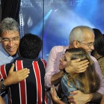 Déda acompanha show de aniversário da capital ao lado do prefeito Edvaldo e do senador Wellington Dias -