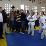 Governador inaugura escola pioneira que inclui prática esportiva ao lado do ministro Aldo Rebelo - O ministro dos Esportes