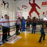 Governador inaugura escola pioneira que inclui prática esportiva ao lado do ministro Aldo Rebelo - O ministro dos Esportes