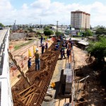 Travessas de sustentação do novo viaduto do Detran começam a ser feitas -