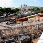 Travessas de sustentação do novo viaduto do Detran começam a ser feitas -