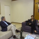 Déda recebe a nova superintendente do Banco do Brasil - O governador Marcelo Déda e a nova superintendente do BB em Sergipe