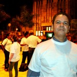 Alunos de oficina realizam intervenção no centro da capital  - O artista plástico Bruno Monteiro