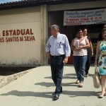 Secretária adjunta visita escolas em Nossa Senhora do Socorro - A secretária conversa com equipe diretiva da E.E. João Arlindo de Jesus / Fotos: Juarez Silveira/Seed