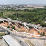 Colocadas as primeiras vigas do piso do novo viaduto do Detran -