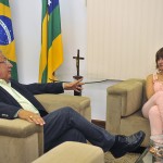 Governador em exercício recebe a superintendente do Banco do Brasil -