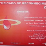 Emgetis recebe homenagem por contribuir com doação de sangue -  Kátia e Ciro               Foto: Ascom/Hemose