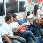 Parcerias contribuem com mais de 150 campanhas de doação de sangue - Colaboradores da Viação Progresso na recepção da Coleta do Hemose