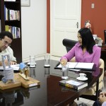 Secretária e prefeito de Tobias Barreto discutem projetos culturais  - Foto: Ascom/Secult